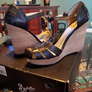 Womens Seychelles Good Intentions T-Strap Wedge